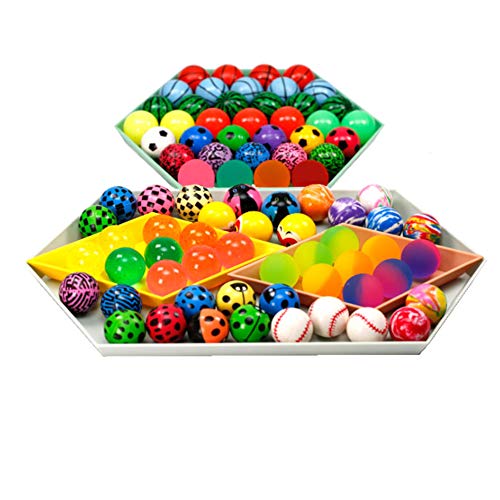 KISEER 50 Pieces Assorted Colorful Mixed Pattern Cute Bouncy Balls...