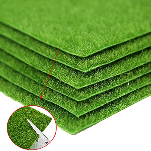 KISEER 6 Pack Fairy Garden Grass 6 x 6 Inches Miniature Artificial...