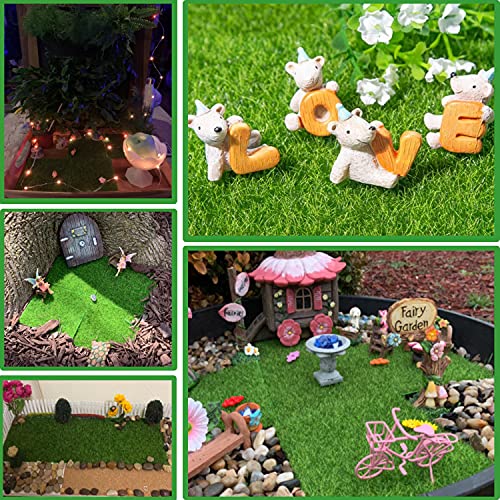 KISEER 6 Pack Fairy Garden Grass 6 x 6 Inches Miniature Artificial...