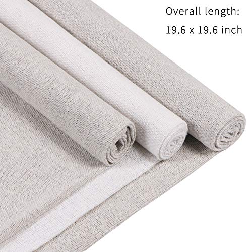 Linen Needlework Fabric, Kissbuty 5 PCS Linen Fabric Cloth for Gar...
