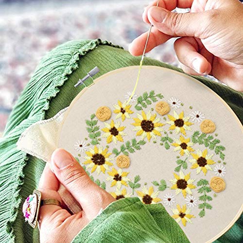 Linen Needlework Fabric, Kissbuty 5 PCS Linen Fabric Cloth for Gar...