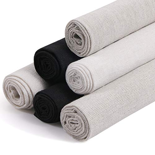 Linen Needlework Fabric, Kissbuty 6 PCS Linen Fabric Cloth for Gar...