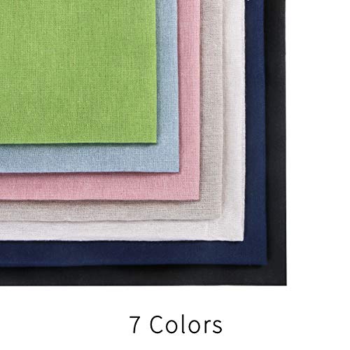 Linen Needlework Fabric, Kissbuty 7 Colors Linen Fabric Cloth for ...