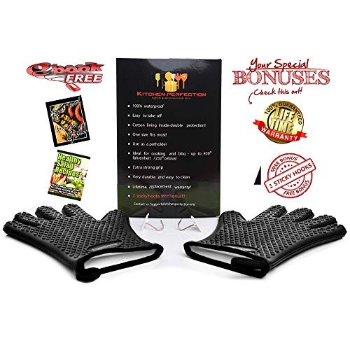 KP Silicone Smoker Oven Gloves -Extreme Heat Resistant BBQ Gloves ...
