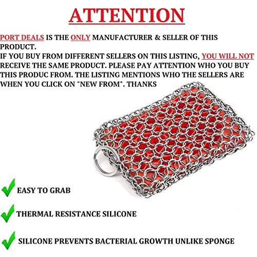 KITCHEN-PRO Cast Iron & Pyrex & Stainless Steel skillet Chainmail ...