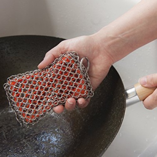KITCHEN-PRO Cast Iron & Pyrex & Stainless Steel skillet Chainmail ...
