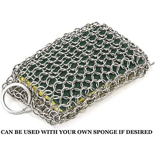 KITCHEN-PRO Cast Iron & Pyrex & Stainless Steel skillet Chainmail ...