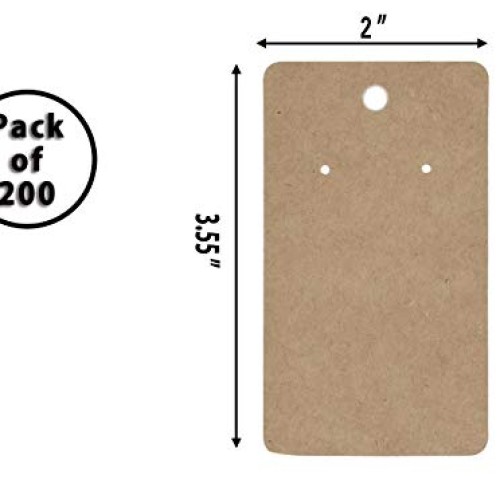 HUAPRINT Earring Card HolderBrown, 200 Pack-Jewelry Display Card...