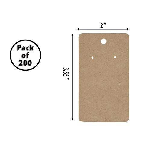 HUAPRINT Earring Card HolderBrown, 200 Pack-Jewelry Display Card...