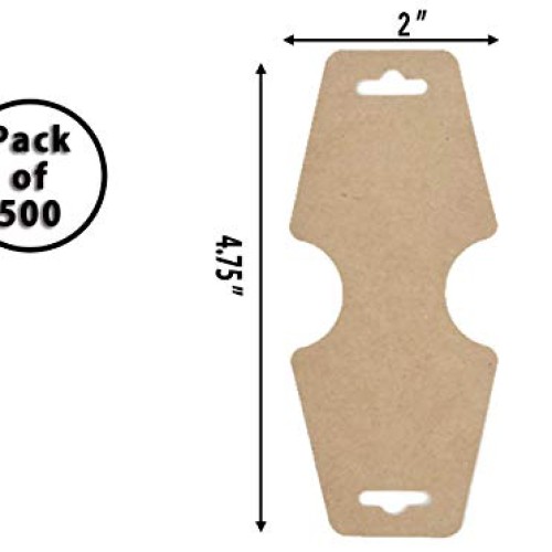 HUAPRINT Necklace Card holderBrown, 500 Pack-Kraft Paper Bracele...
