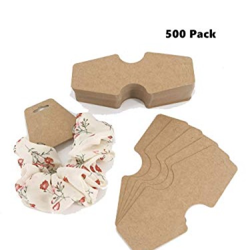 HUAPRINT Necklace Card holderBrown, 500 Pack-Kraft Paper Bracele...