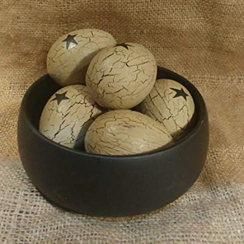 Maryn for Primitive Crackle Painted Tan with Black Stars Paper Mac...
