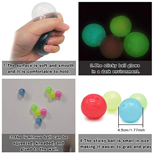 Luminescent Stress Relief Balls Sticky Ball - Color Wall Sucking B...