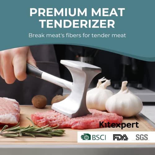 KITEXPERT Meat Tenderizer Hammer with Comfortable-Grip Handle, Dua...