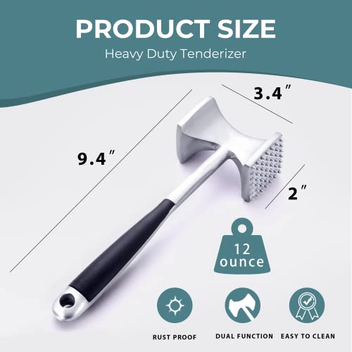 KITEXPERT Meat Tenderizer Hammer with Comfortable-Grip Handle, Dua...