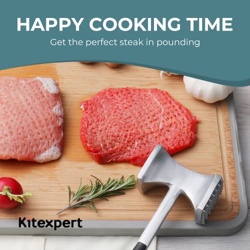 KITEXPERT Meat Tenderizer Hammer with Comfortable-Grip Handle, Dua...