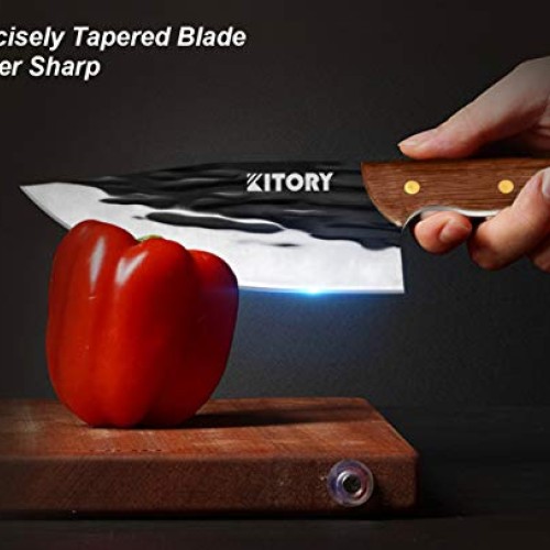 KITORY Butcher Boning Knife 7 Hand Fogred Chinese Meat Cleaver wi...