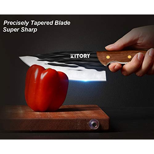 KITORY Butcher Boning Knife 7 Hand Fogred Chinese Meat Cleaver wi...