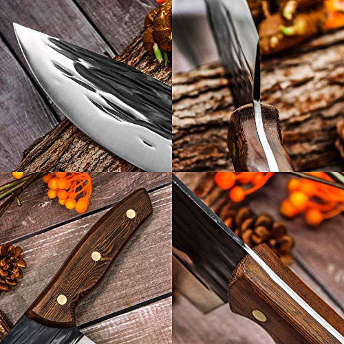 KITORY Butcher Boning Knife 7 Hand Fogred Chinese Meat Cleaver wi...