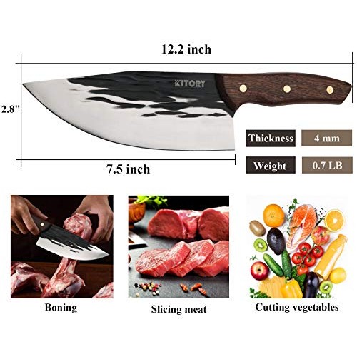 KITORY Butcher Boning Knife 7 Hand Fogred Chinese Meat Cleaver wi...