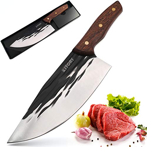 KITORY Butcher Boning Knife 7 Hand Fogred Chinese Meat Cleaver wi...