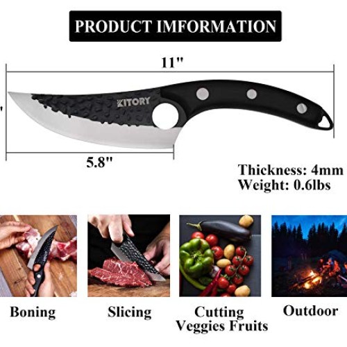 KITORY Butcher Boning Knife Hand Forged Fishing Fillet & Bait Knif...