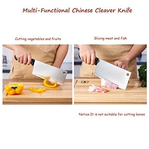 KITORY Vegetable Cleaver 7 inch Kitchen Knife - Chinese Chefs Kni...