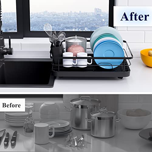 Kitsure Dish Drying Rack- Space-Saving Dish Rack, Dish Racks for K...