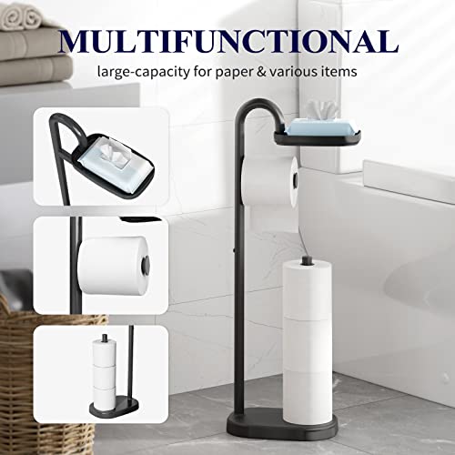 Kitsure Toilet Paper Holder Stand - Free-Standing with a Weighted ...