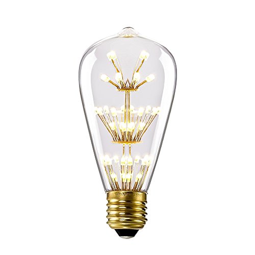 Kiven ST64 Vintage Edison Design A19 E26 2200K Warm White Retro En...