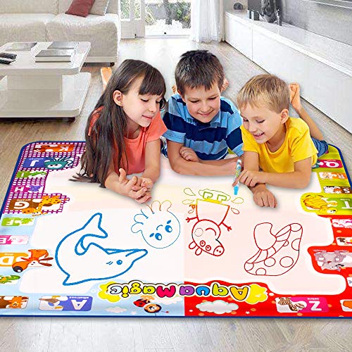 KIZZYEA Water Doodle Mat, Kids Large Aqua Coloring Mat, Mess-Free ...