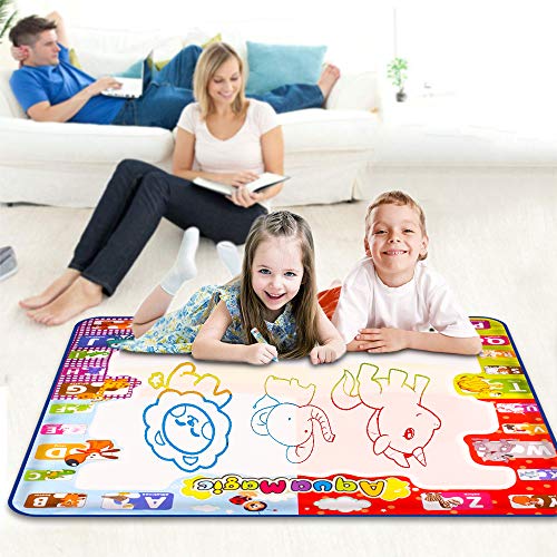 KIZZYEA Water Doodle Mat, Kids Large Aqua Coloring Mat, Mess-Free ...