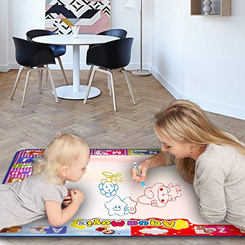 KIZZYEA Water Doodle Mat, Kids Large Aqua Coloring Mat, Mess-Free ...