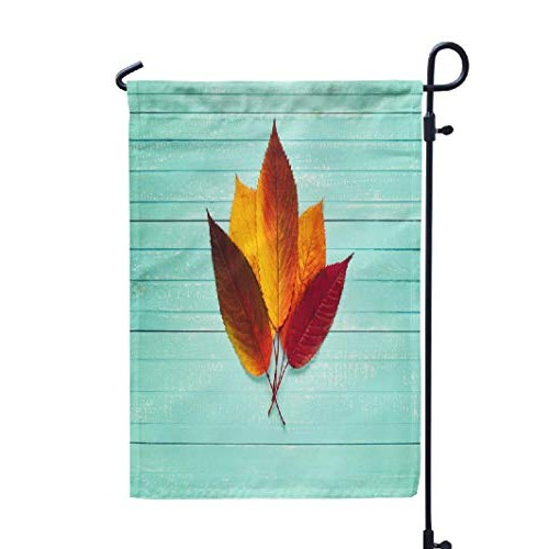 KJONG -Red-Maple Garden Flag, Seasonal Flag Autumn Frame Floral wi...