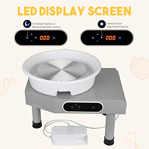 Updated 350W Pottery Wheel Machine with Removable Basin and Pedal ...