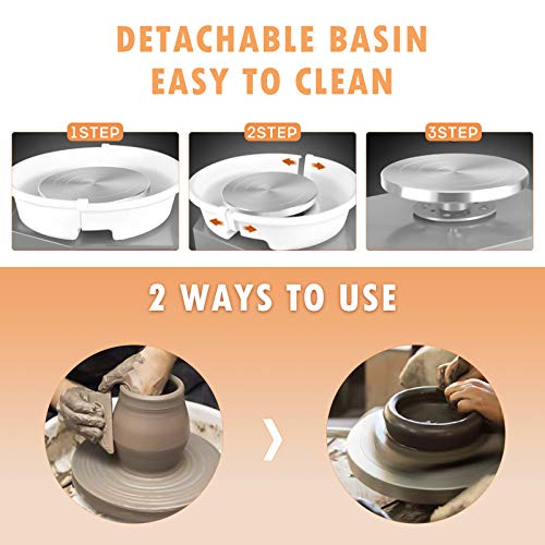 Updated 350W Pottery Wheel Machine with Removable Basin and Pedal ...