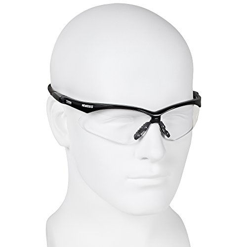 KLEENGUARD V30 Nemesis Safety Glasses 25676, Clear with Black Fr...