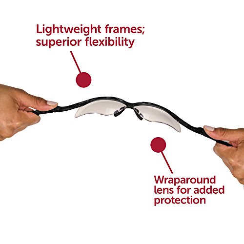 KLEENGUARD V30 Nemesis Safety Glasses 25676, Clear with Black Fr...