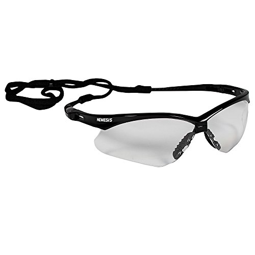 KLEENGUARD V30 Nemesis Safety Glasses 25676, Clear with Black Fr...