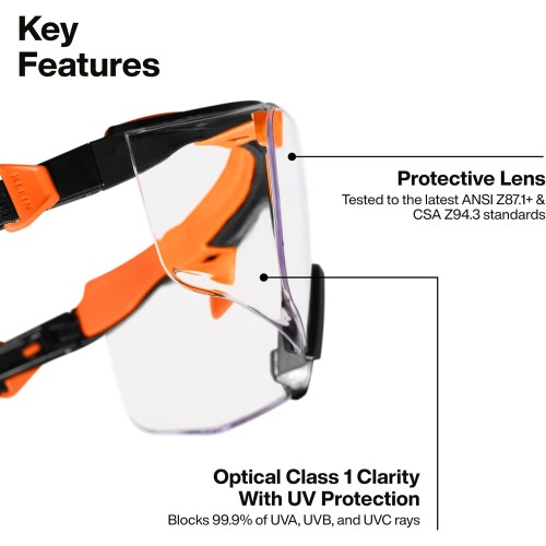 Klein Tools 03006 Over-The-Glasses Safety Glasses, Clear Lens
