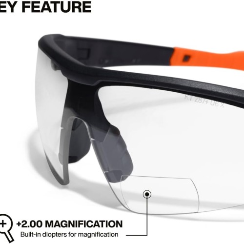 KLEIN TOOLS 03615 Bifocal Safety Glasses with +2.00 Diopter Magnification