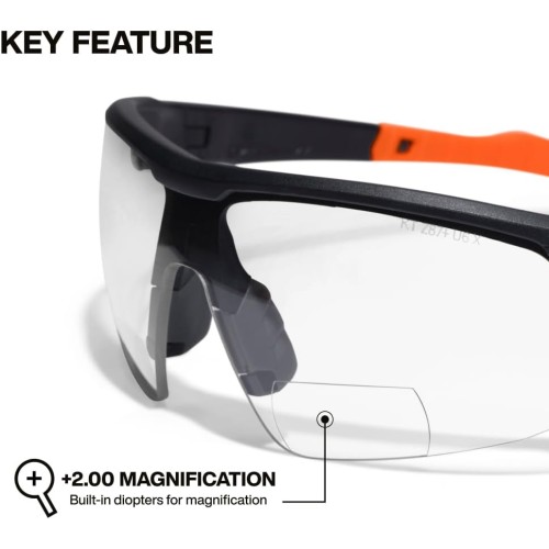 KLEIN TOOLS 03615 Bifocal Safety Glasses with +2.00 Diopter Magnification