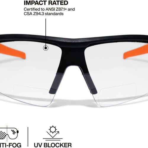 KLEIN TOOLS 03615 Bifocal Safety Glasses with +2.00 Diopter Magnification