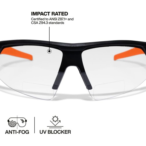 KLEIN TOOLS 03615 Bifocal Safety Glasses with +2.00 Diopter Magnification