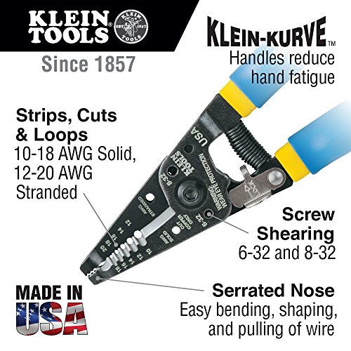 Klein Tools 11055 Wire Cutter and Wire Stripper, Stranded Wire Cut...