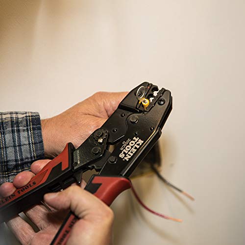 Klein Tools 3005CR Wire Crimper Tool, Ratcheting Insulated Termina...