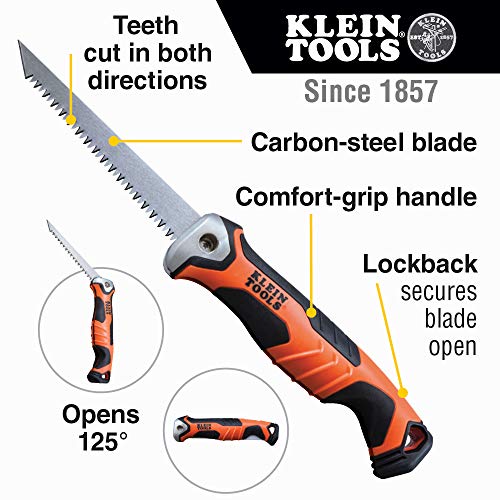Klein Tools 31737 Folding Jab Saw / Drywall Saw, Hand Saw with Loc...