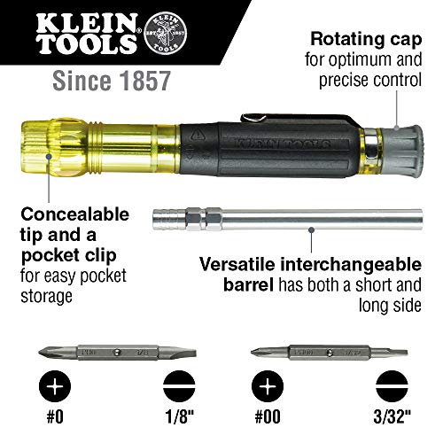 Klein Tools 32614 Multi-bit Precision Screwdriver Set, 4-in-1 Elec...