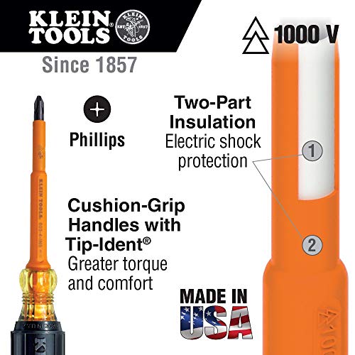 Klein Tools 33528 Insulated Screwdriver Kit with Carrying Case, 10...