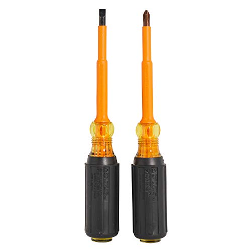 Klein Tools 33532-INS Electrical Insulated Screwdriver Set of 2, 4...